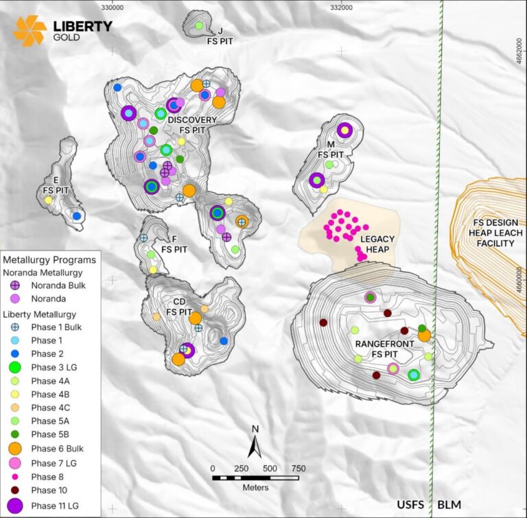 Liberty Gold Validates Predicted Operating Gold Leach Recoveries Through Bulk Column Tests at Run-of-Mine Sizing